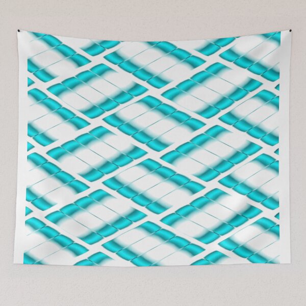 Item preview, Neon Cyan Scales - Luminous Futuristic Geometric Pattern on a Black Background designed and sold by RAYBIL.