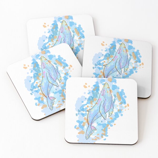 Item preview, Majestic Humpback Whale Watercolor Splash Ocean Art Design designed and sold by blue witch art.