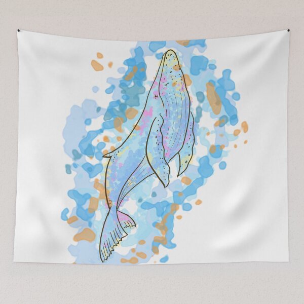 Item preview, Majestic Humpback Whale Watercolor Splash Ocean Art Design designed and sold by DreamerX.