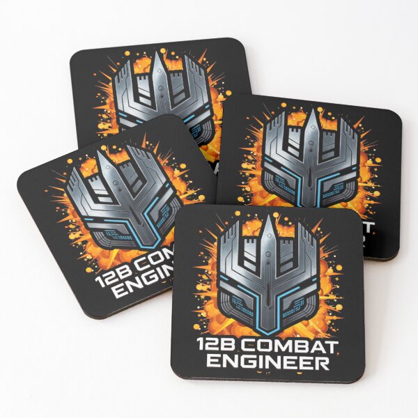 Item preview, 12B Combat Engineer — Futuristic Tech Shield Emblem with Explosion U.S. Army MOS Graphic designed and sold by GFamilyC.