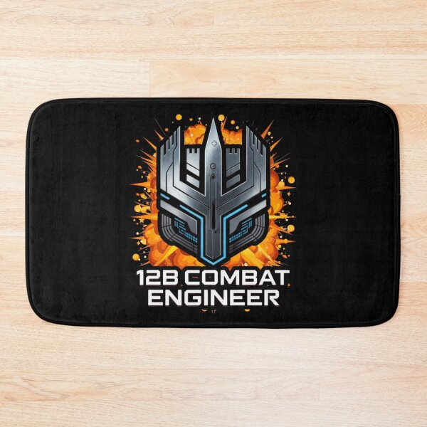 Item preview, 12B Combat Engineer — Futuristic Tech Shield Emblem with Explosion U.S. Army MOS Graphic designed and sold by GFamilyC.