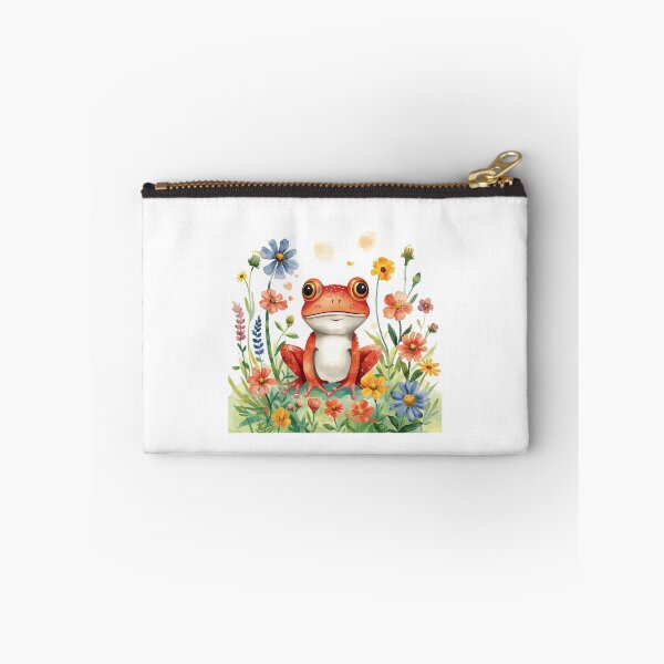 Item preview, Cute Watercolor Frog in a Garden of Flowers designed and sold by poppet103.
