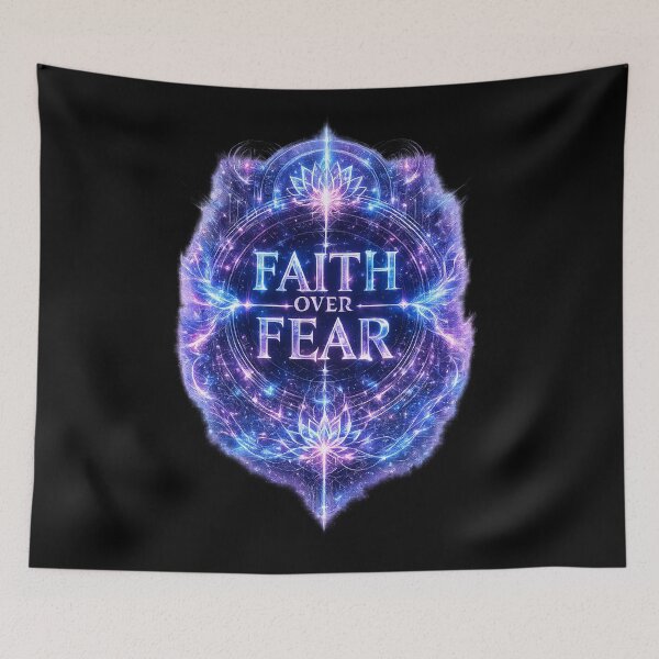 Item preview, Faith Over Fear | Glowing Christian Neon Faith Design designed and sold by PolitiSized.