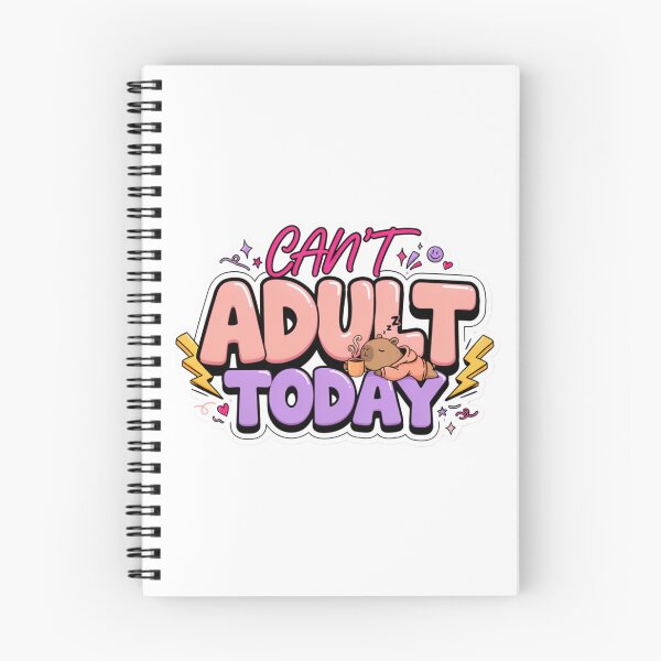 Item preview, Can't Adult Today Funny Kawaii T-Shirt – Cute Cozy Burnout Quote Gift for Introverts, Coffee Lovers & Office Workers designed and sold by GemBob Creations.