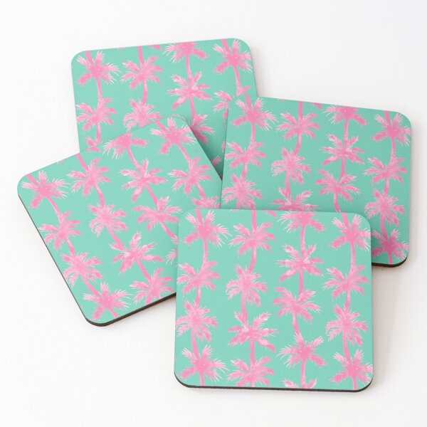 Item preview, Pink Flamingo Florida Palms on Aqua  designed and sold by Moritza Jarman Design.