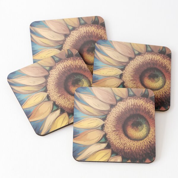 Item preview, Sunflower Close-Up Oil Painting on Blue Sky designed and sold by SellingWSarah17.
