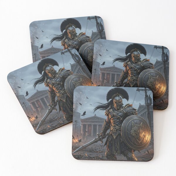 Item preview, Epic Spartan Warrior Dark Ruins Battle designed and sold by GalleryBrisArt.