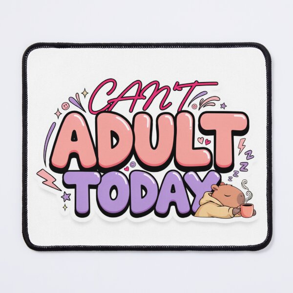 Item preview, Can't Adult Today Funny Kawaii Bear T-Shirt – Cute Coffee Lover Quote Gift for Introverts, Remote Workers & Cozy Girls designed and sold by GemBob Creations.