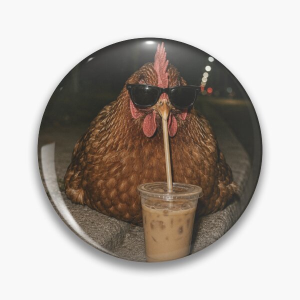 Item preview, Iced Coffee Chicken Owning The Midnight Sidewalk Scene designed and sold by FreshVibe Prints.