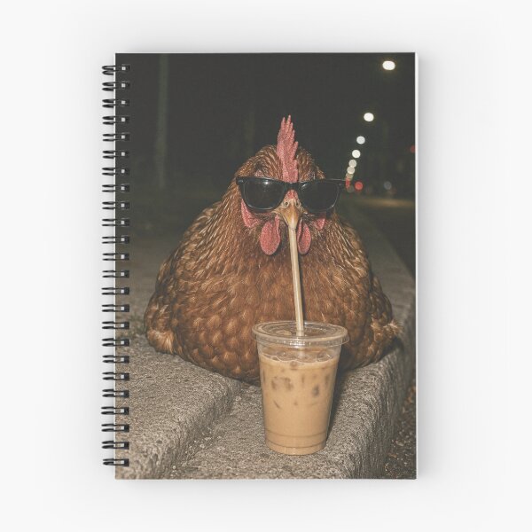 Item preview, Iced Coffee Chicken Owning The Midnight Sidewalk Scene designed and sold by FreshVibe Prints.