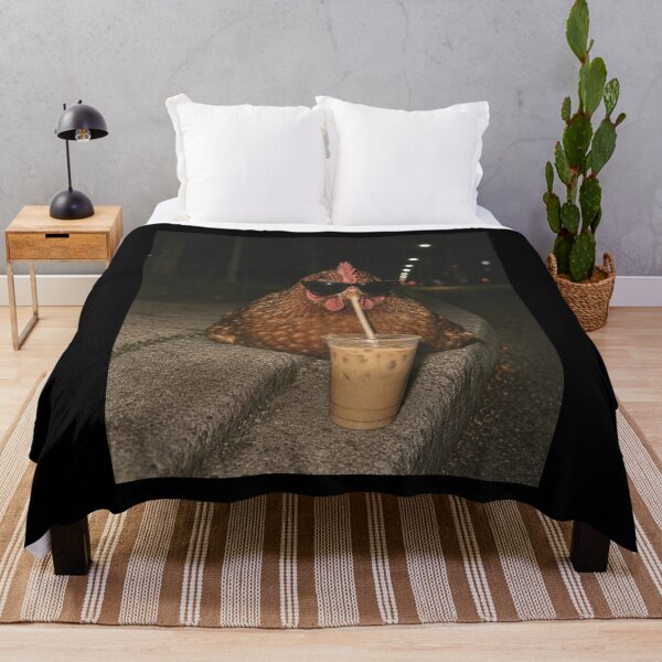 Item preview, Iced Coffee Chicken Owning The Midnight Sidewalk Scene designed and sold by FreshVibe Prints.