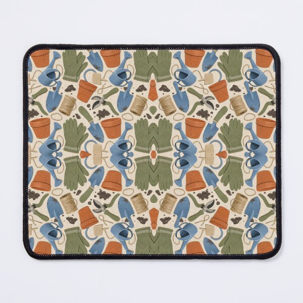 Item preview, Garden Tools Paper Collage Pattern designed and sold by VerdantStudio.