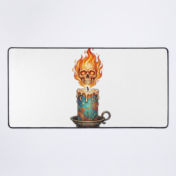 Item preview, Flaming Skull Candle Illustration designed and sold by Bad-Decisions-Designs.
