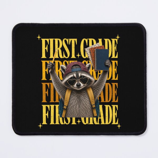 Item preview, First Grade Teacher Energy With Feral Raccoon Chaos designed and sold by FreshVibe Prints.