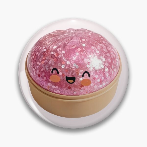 Item preview, Pink Glitter Bao Bun Squishy – Realistic Kawaii Toy designed and sold by EmeraldeaArt.