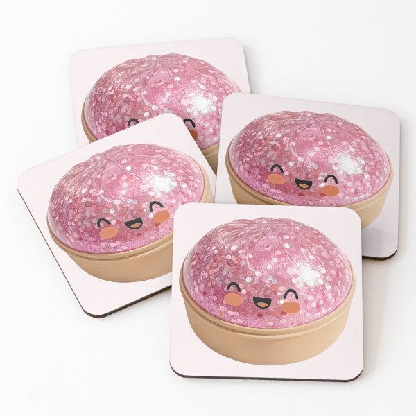 Item preview, Pink Glitter Bao Bun Squishy – Realistic Kawaii Toy designed and sold by EmeraldeaArt.