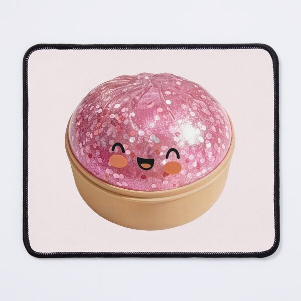 Item preview, Pink Glitter Bao Bun Squishy – Realistic Kawaii Toy designed and sold by EmeraldeaArt.