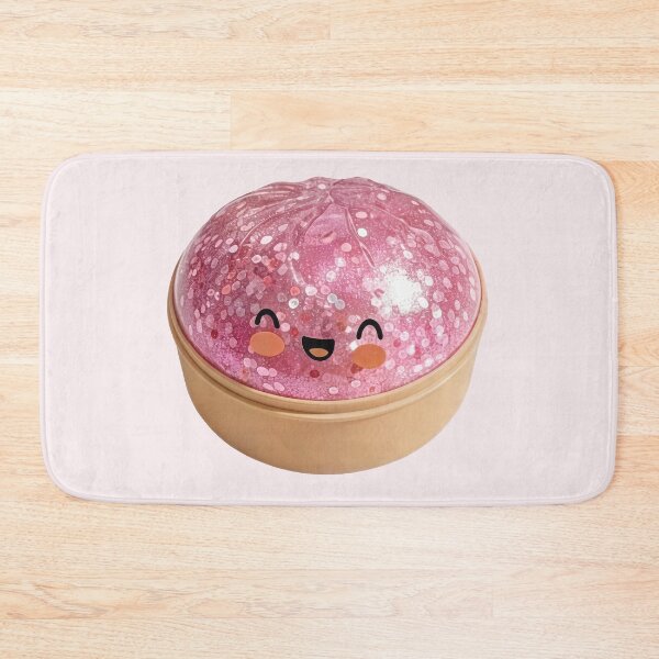 Item preview, Pink Glitter Bao Bun Squishy – Realistic Kawaii Toy designed and sold by EmeraldeaArt.