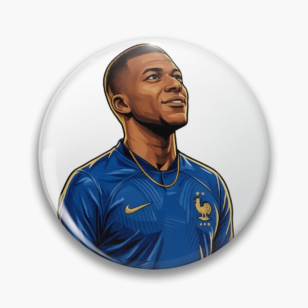 Item preview, Kylian Mbappé France Football Star Illustrated Portrait designed and sold by KawaiiOrbit.