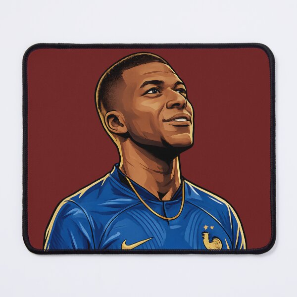 Item preview, Kylian Mbappé France Football Star Illustrated Portrait designed and sold by KawaiiOrbit.