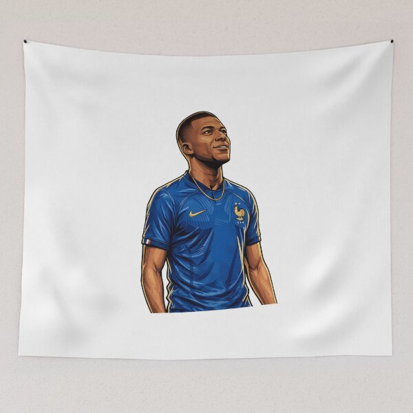 Item preview, Kylian Mbappé France Football Star Illustrated Portrait designed and sold by KawaiiOrbit.