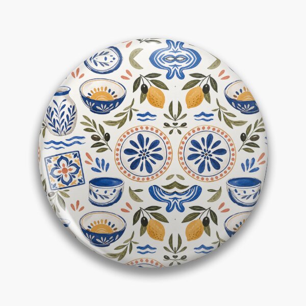 Item preview, Mediterranean Ceramic Tableware Pattern designed and sold by VerdantStudio.