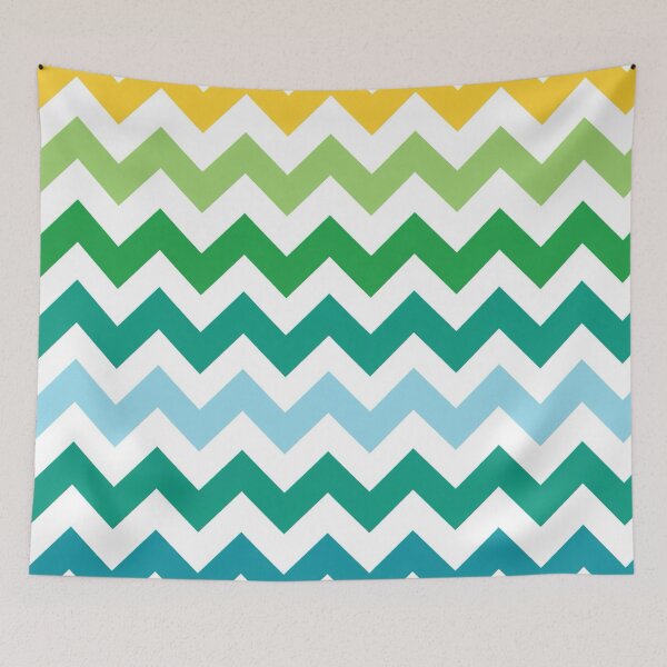 Item preview, Mid Century Chevron Pattern | Teal Green Yellow designed and sold by Vileprint.
