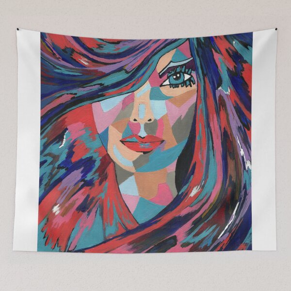 Item preview, Colorful Abstract Beautiful Woman With Long Hair designed and sold by Sartoris Art.