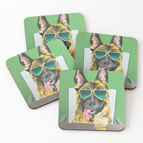 Item preview, German Shepherd Drinking Scotch designed and sold by colormemaroon.