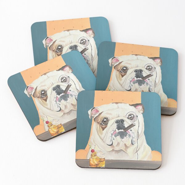Item preview, Bulldog Drinking an Old Fashioned designed and sold by colormemaroon.