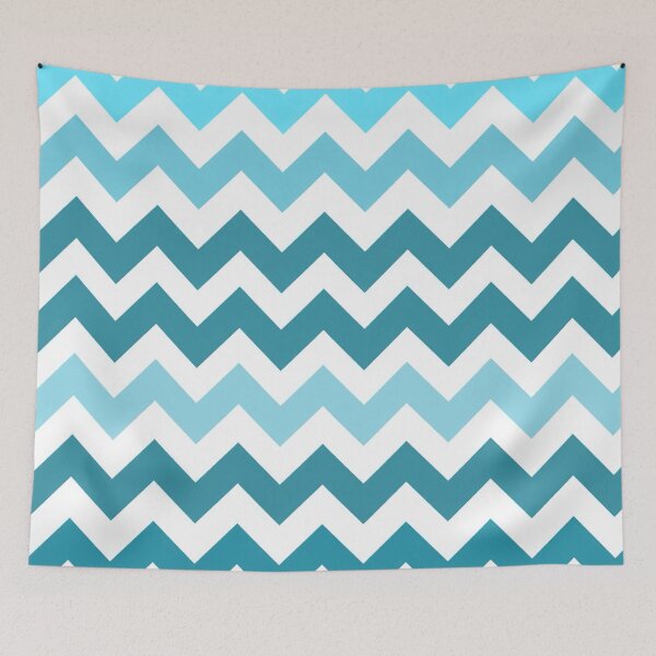 Item preview, Retro Chevron Pattern | Blue Mid Century Modern Geometric Design designed and sold by Vileprint.