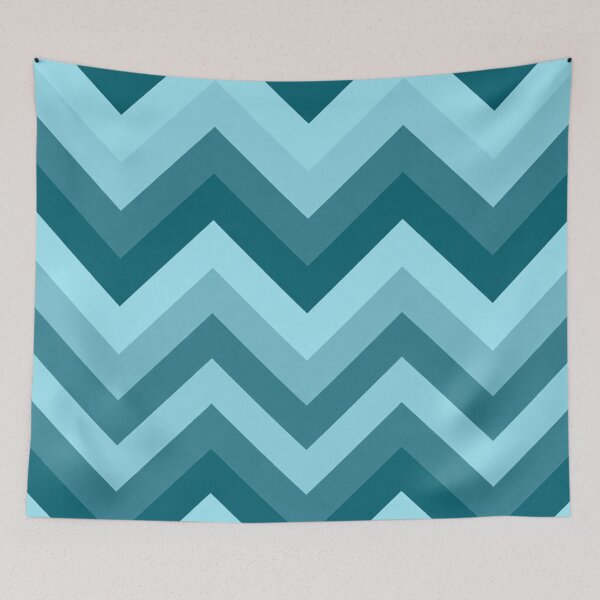 Item preview, Retro Chevron Pattern | Blue Mid Century Modern Geometric Design designed and sold by Vileprint.