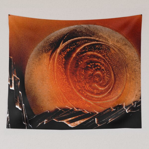 Item preview, Orange Planet Rings Sci Fi Spray Paint Landscape designed and sold by Jason Girard.