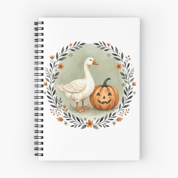 Item preview, Fall Goose Pumpkin Halloween Watercolor Floral Wreath Autumn Essential T-Shirt designed and sold by yassclothes23.