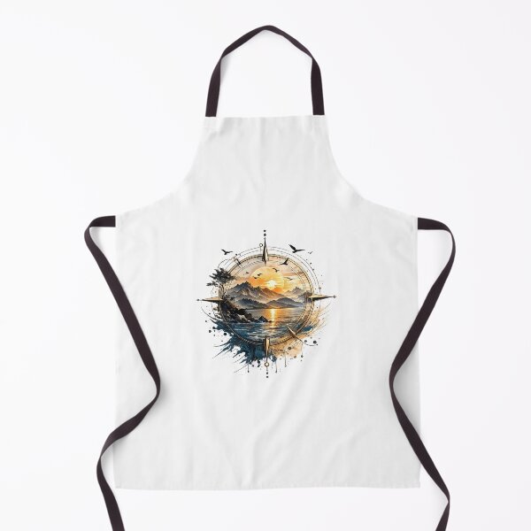 Item preview, Golden Compass Sunset Landscape – Nautical Adventure Art designed and sold by SP319.
