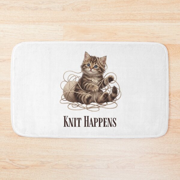Item preview, Knit Happens Funny Kitten Yarn designed and sold by Stone and Sage Prints.