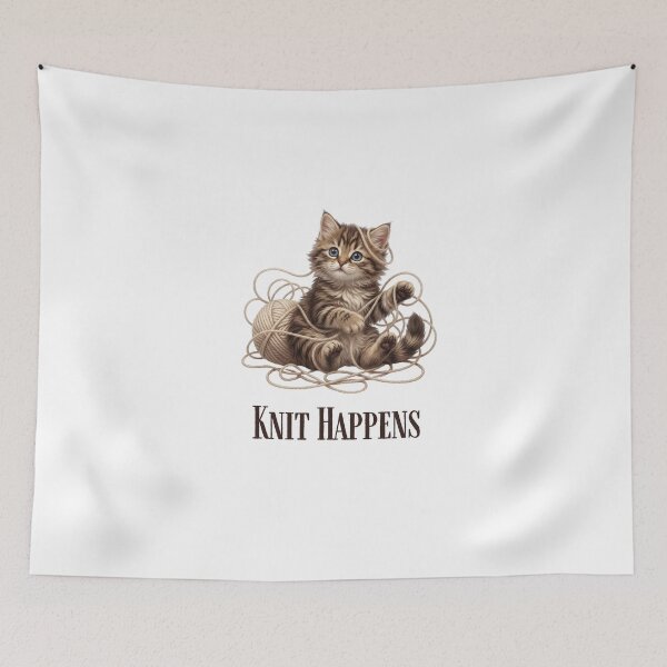 Item preview, Knit Happens Funny Kitten Yarn designed and sold by Stone and Sage Prints.