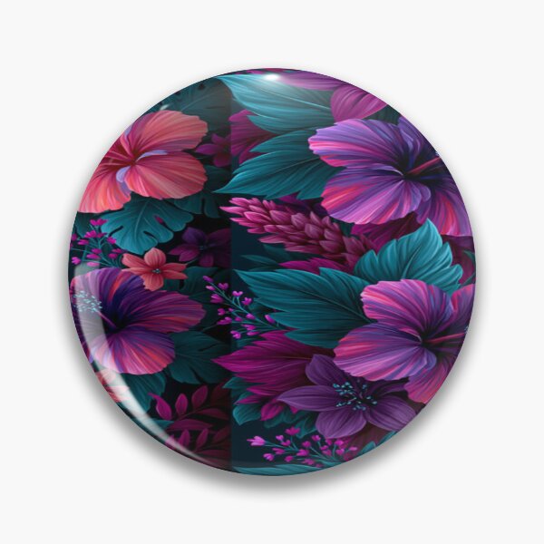 Item preview, The Secret Garden of the Nocturnal Tropics: Neon Tropical Hibiscus - Exotic Floral Pattern of Hibiscus & Monstera on a Dark Background designed and sold by RAYBIL.