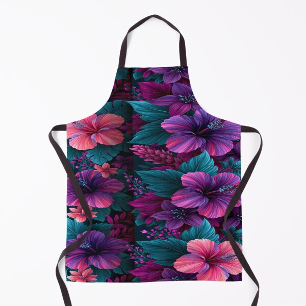 Item preview, The Secret Garden of the Nocturnal Tropics: Neon Tropical Hibiscus - Exotic Floral Pattern of Hibiscus & Monstera on a Dark Background designed and sold by RAYBIL.