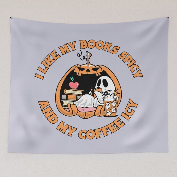 Item preview, I like my books spicy and my coffee icy designed and sold by BritishDelights.