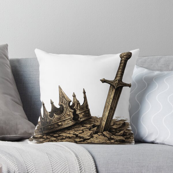 Item preview, Fallen Kingdom: Broken Crown & Sword Woodcut Illustration designed and sold by Mafiazilla.