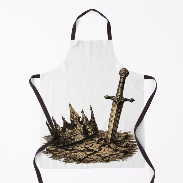 Item preview, Fallen Kingdom: Broken Crown & Sword Woodcut Illustration designed and sold by Mafiazilla.