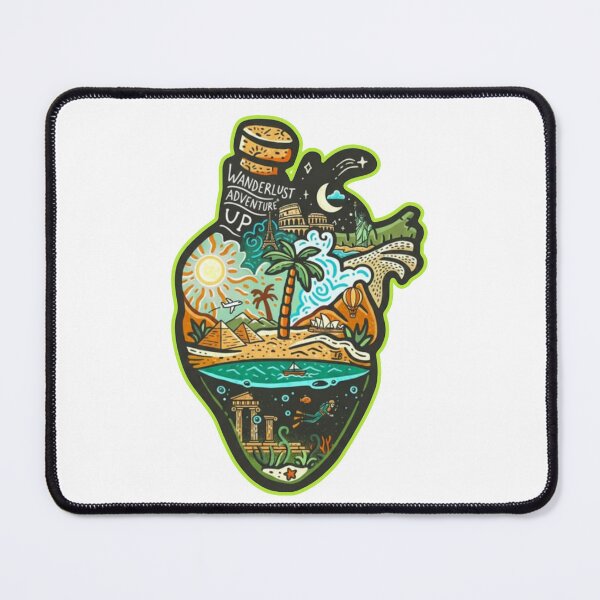 Item preview, Wanderlust Travel Landmarks Heart Collage designed and sold by Nacho Average Designs.