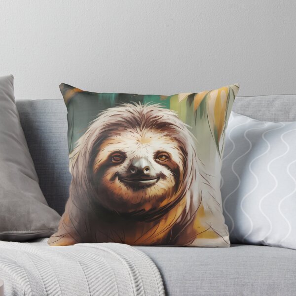 Item preview, Smiling Sloth Oil Painting Portrait in Jungle designed and sold by SellingWSarah17.