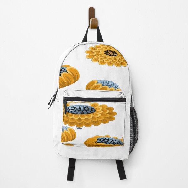 Item preview, The Graphic Garden of Eternal Sunflowers: Stylized Yellow & Blue Sunflowers - Folk Art Floral Motif on a Black Background designed and sold by RAYBIL.