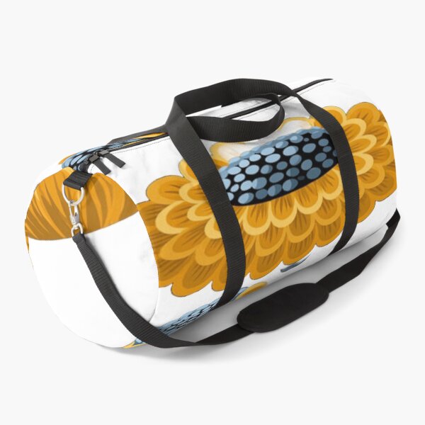 Item preview, The Graphic Garden of Eternal Sunflowers: Stylized Yellow & Blue Sunflowers - Folk Art Floral Motif on a Black Background designed and sold by RAYBIL.