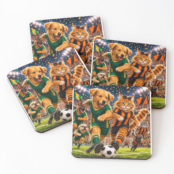 Item preview, Cats vs Dogs Soccer Match Funny Sports Design designed and sold by Extremeallie.