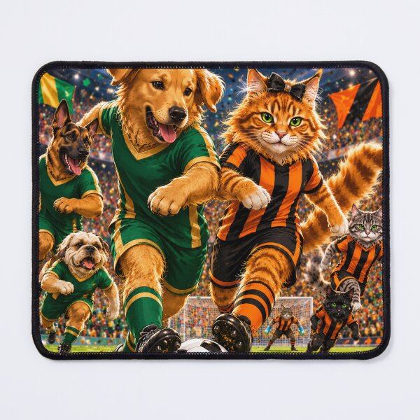 Item preview, Cats vs Dogs Soccer Match Funny Sports Design designed and sold by Extremeallie.