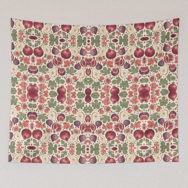 Item preview, Fig Pomegranate Autumn Fruit Pattern designed and sold by VerdantStudio.