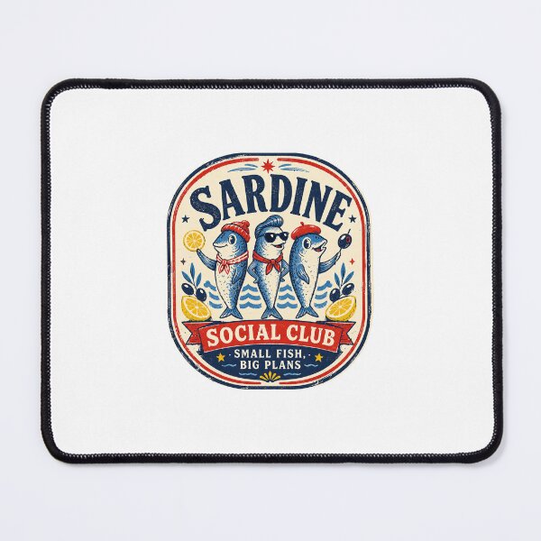 Item preview, Sardine Social Club – Retro Mediterranean Tinned Fish Illustration designed and sold by yobest.